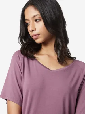 Wunderlove Mauve V-Neck T-Shirt