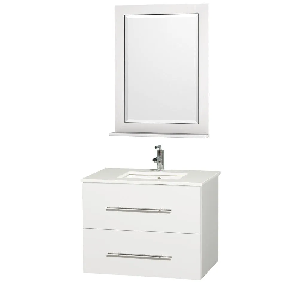 WYNDHAM COLLECTION Centra 30-Inch Single Bathroom Vanity Set - White