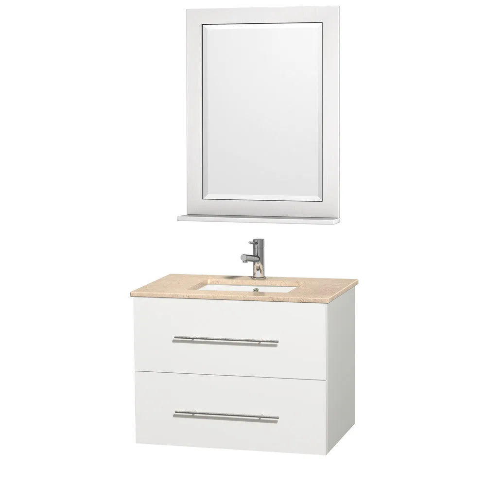 WYNDHAM COLLECTION Centra 30-Inch Single Bathroom Vanity Set - White