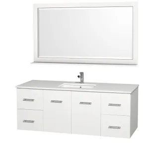 WYNDHAM COLLECTION Centra 60-inch Single Bathroom Vanity Set - White