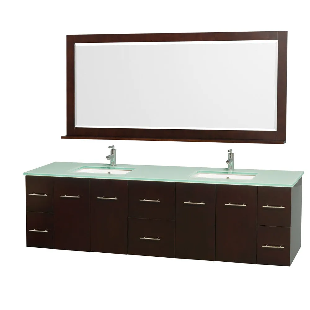 WYNDHAM COLLECTION Centra 80-Inch Double Bathroom Vanity Set - Espresso