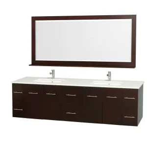 WYNDHAM COLLECTION Centra 80-Inch Double Bathroom Vanity Set - Espresso