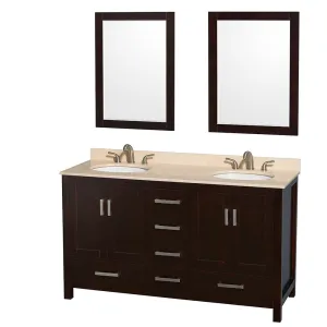 WYNDHAM COLLECTION Sheffield 60-Inch Double Bathroom Vanity - Espresso