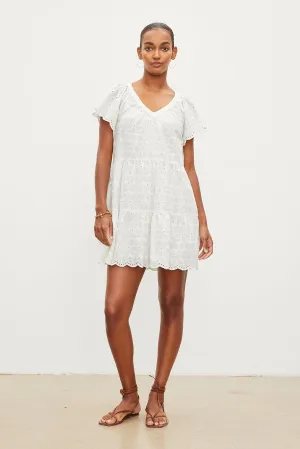 WYNETTE EMBROIDERED COTTON DRESS