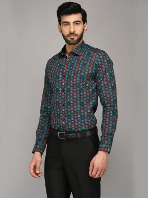 Wyre Multi Colored Printed Slim Fit Evening Wear Shirt