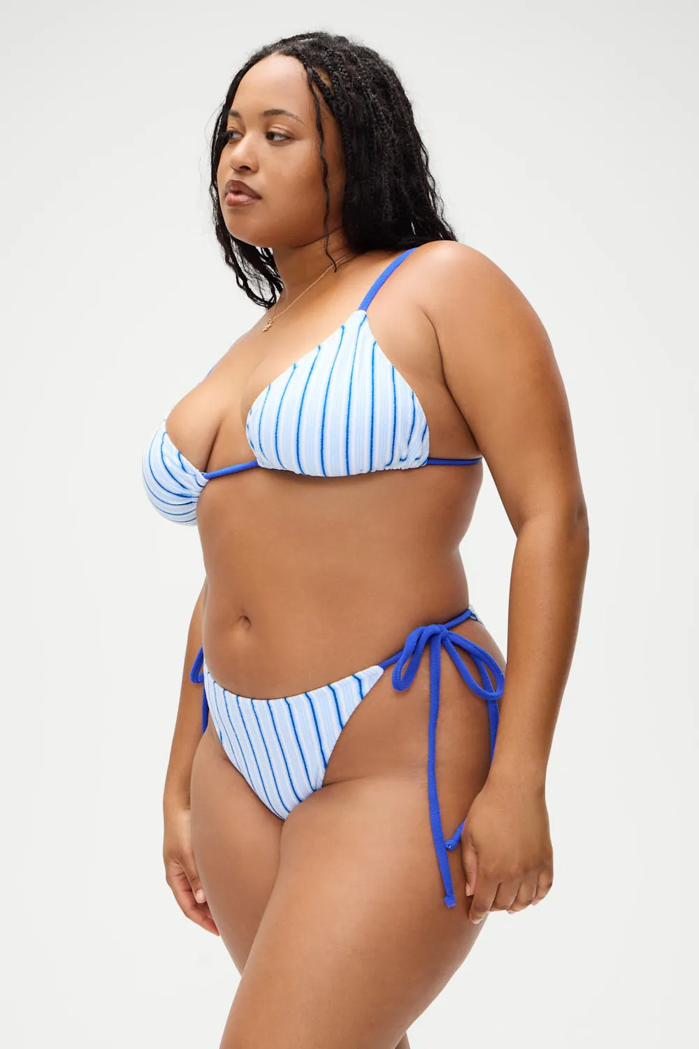 x DJERF AVENUE Lumia Triangle Bikini Top - Seaside Stripe