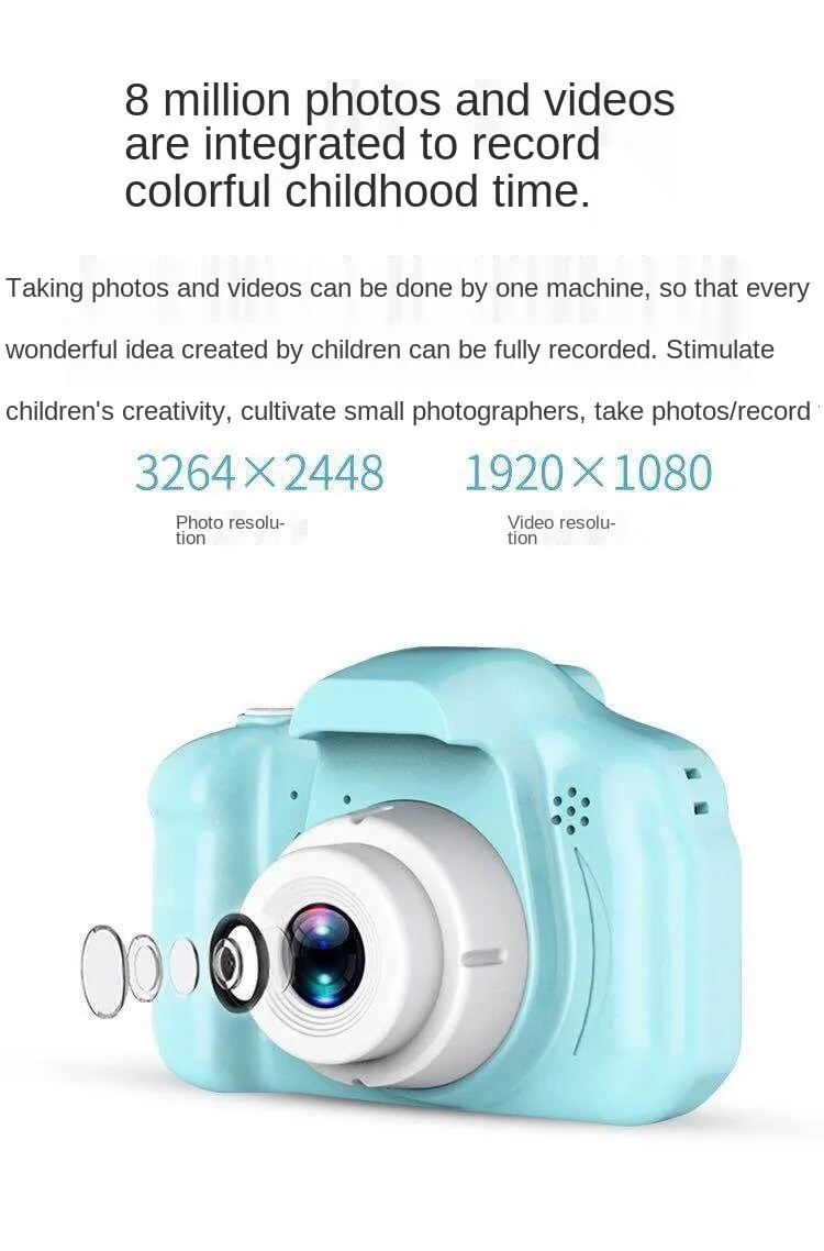 X2 Children's Camera 2.0-Inch Screen Children's Digital Camera Portable Cartoon SLR Camera