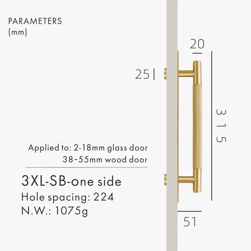 XANDRA / DOUBLE-SIDED PULL & BACKPLATE / KNURLED BRASS