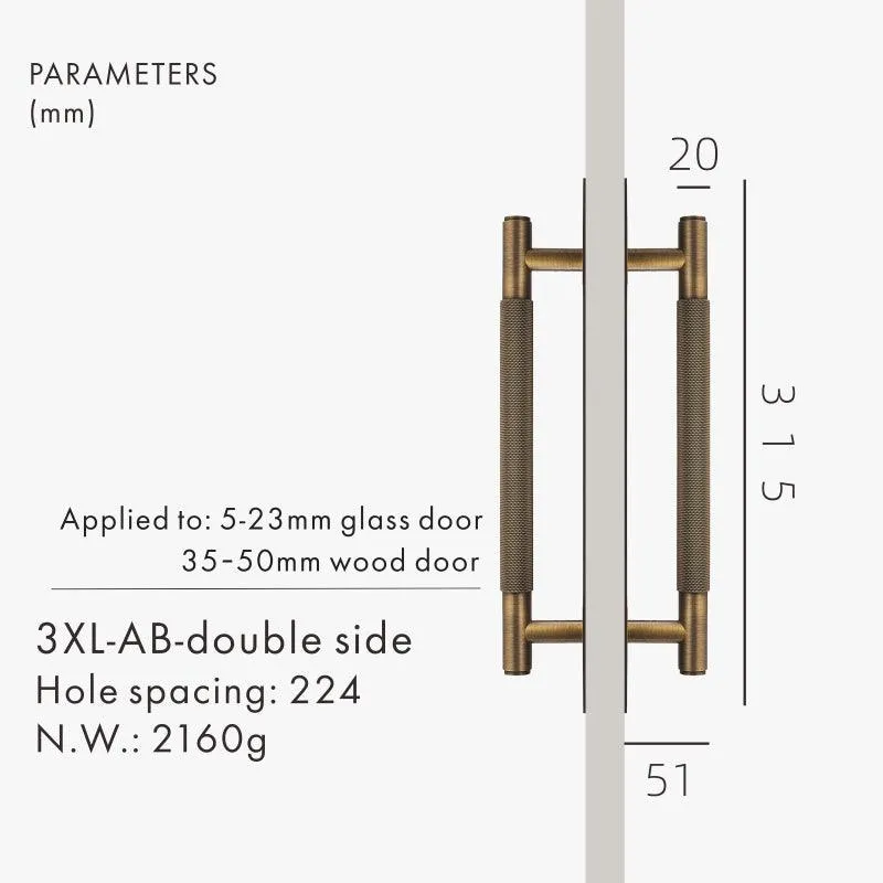 XANDRA / DOUBLE-SIDED PULL & BACKPLATE / KNURLED BRASS