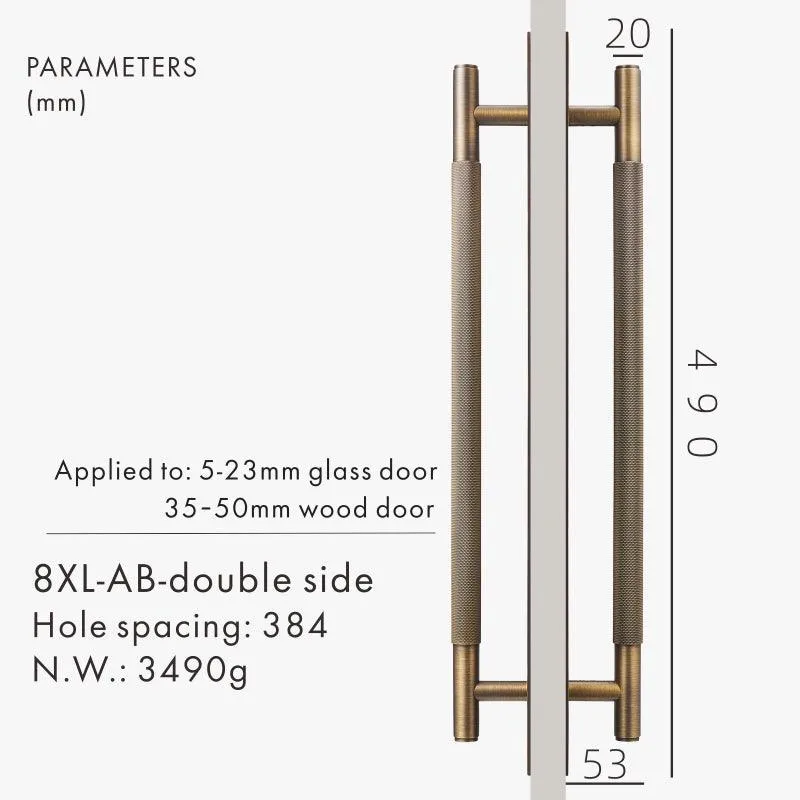 XANDRA / DOUBLE-SIDED PULL & BACKPLATE / KNURLED BRASS