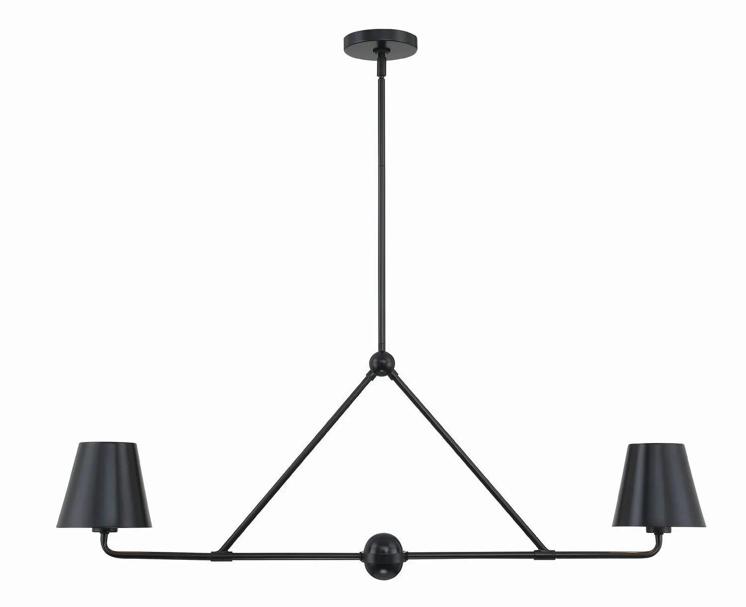 Xavier 2-Light Chandelier in Matte Black