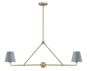 Xavier 2 Light Vibrant Gold   Blue Chandelier - C193-XAV-B9302-VG-BL