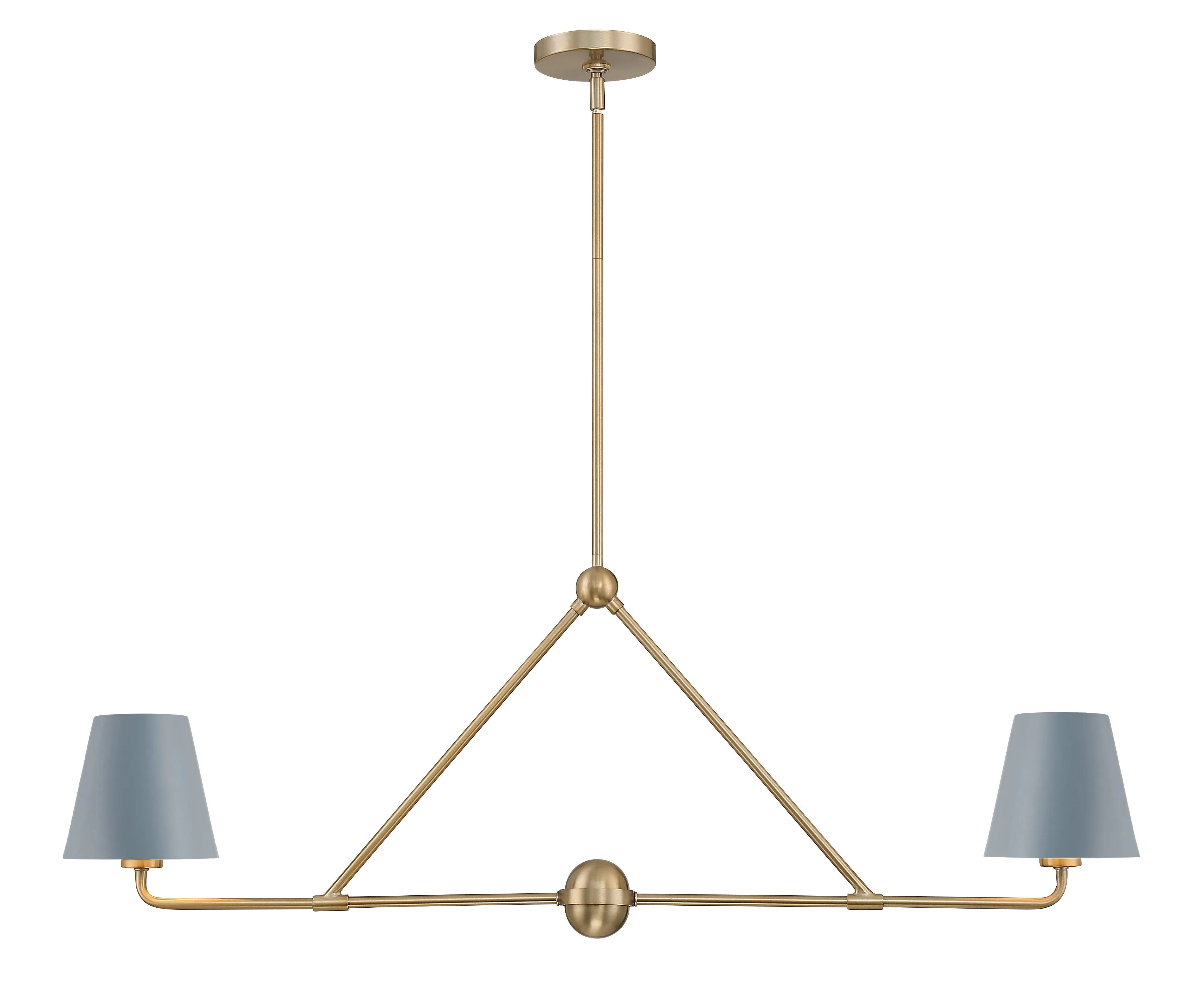 Xavier 2 Light Vibrant Gold   Blue Chandelier - C193-XAV-B9302-VG-BL