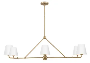 Xavier 6 Light Vibrant Gold   White Chandelier - C193-XAV-B9306-VG-WH