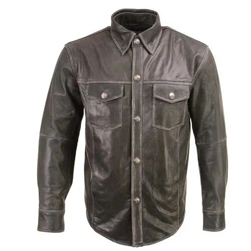 Xelement XS921G Men's 'Nickel' Distress Gray Casual Biker Rider