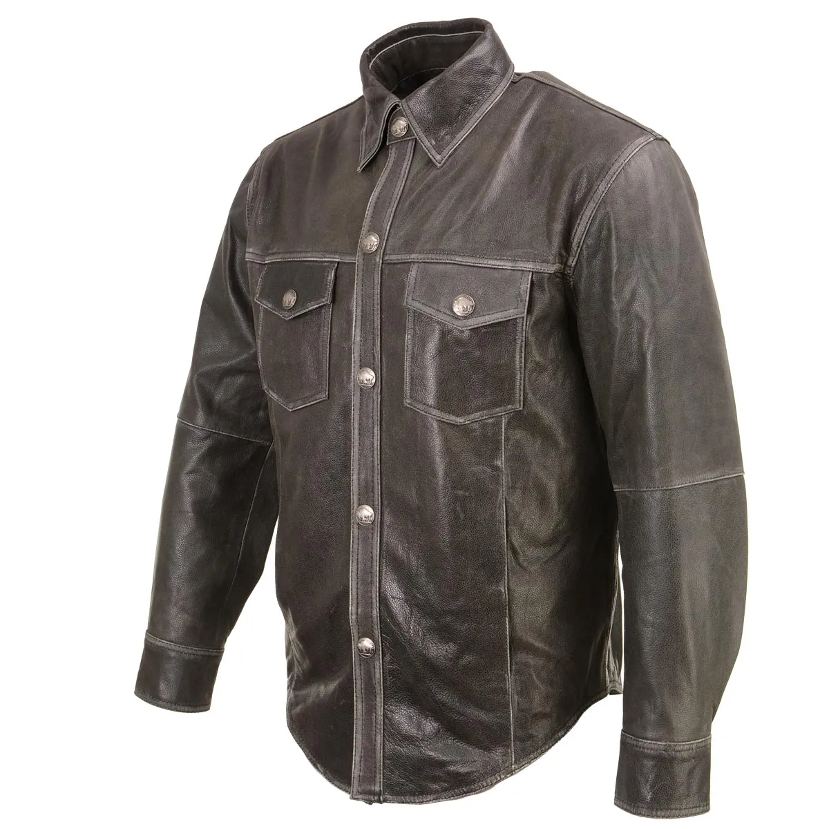 Xelement XS921G Men's 'Nickel' Distress Gray Casual Biker Rider