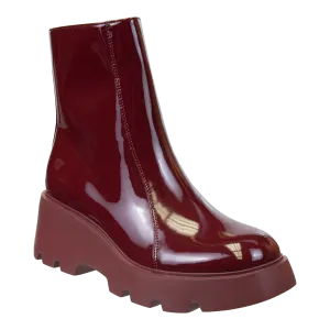 XENUS in DEEP RED Platform Ankle Boots