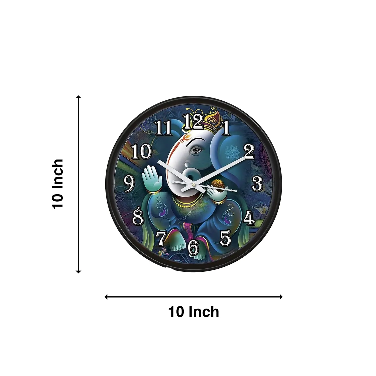 Xtore Ganesh Ji Modern Versatile Minimal Wall Clock | Stylish Timepiece | Beautiful Round Dial | for Home, Office - Black