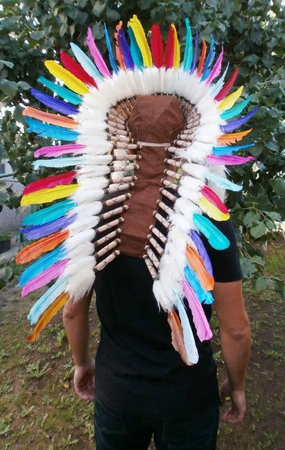 Y14 Medium Colorful  Feather Headdress