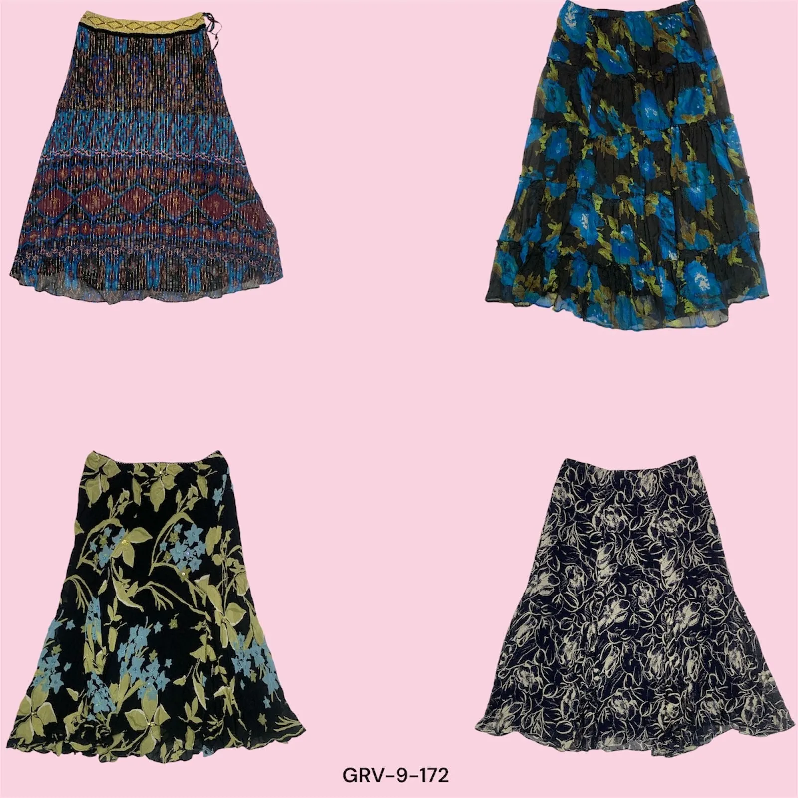 Y2K Blue Poly Skirt – Retro Vibes with a Modern Twist(9-172)