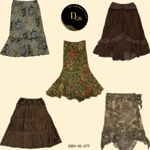 Y2K Essentials: Classic Brown Poly Skirt (GRV-10-277)