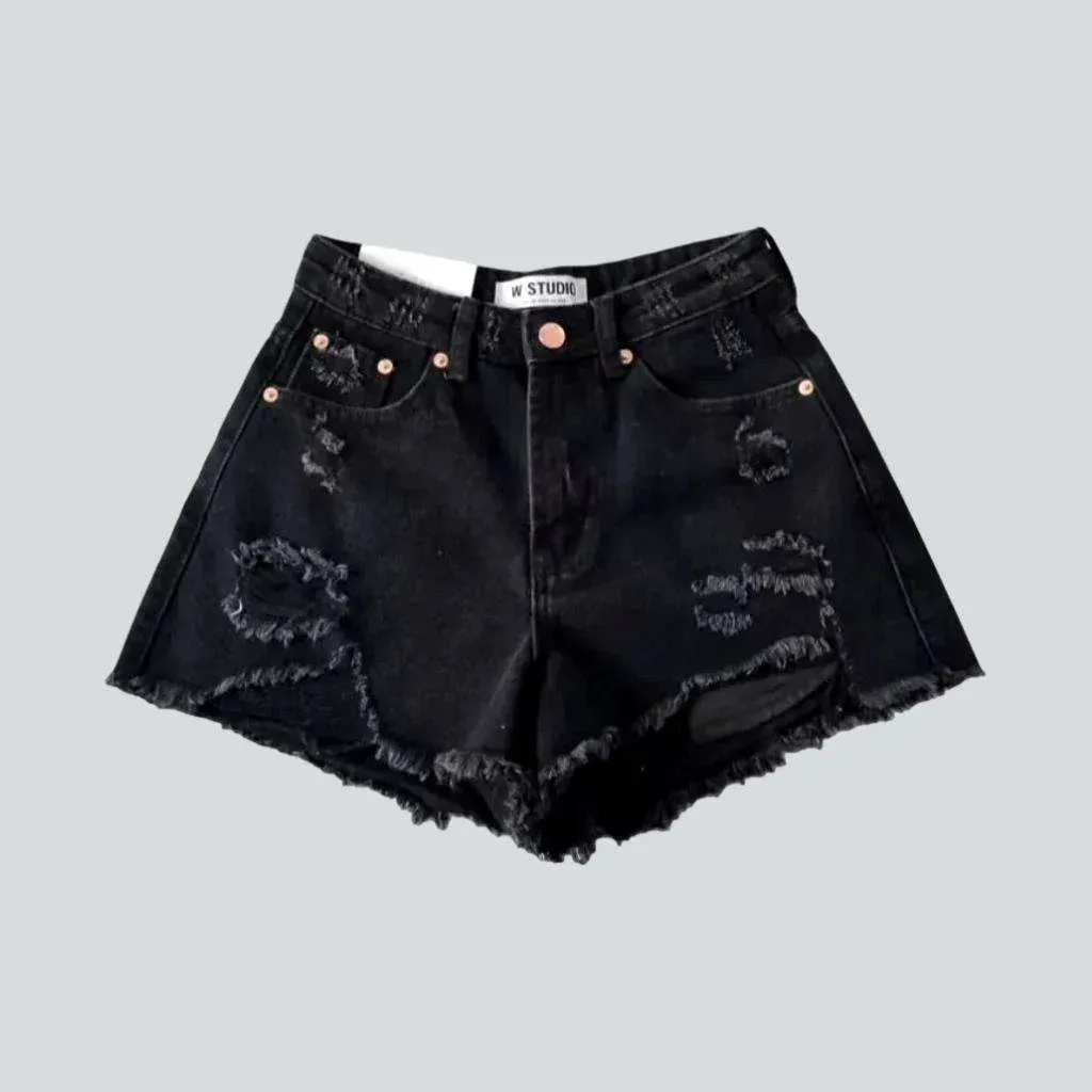 Y2k fashion distressed denim shorts