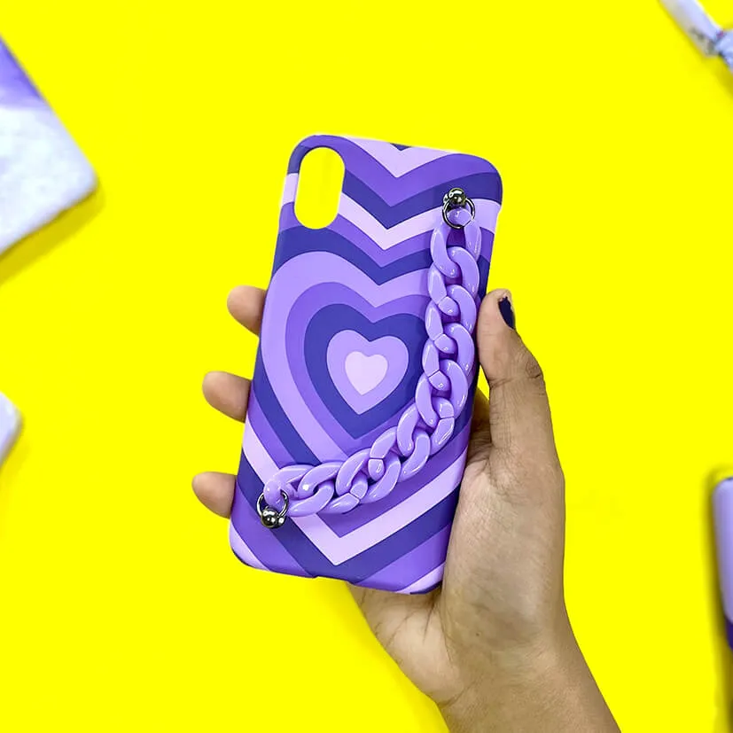 Y2K Heart Purple Chain Phone Cover