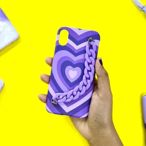 Y2K Heart Purple Chain Phone Cover