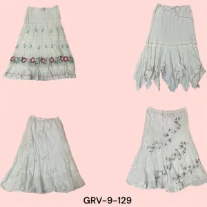 Y2K Long White Skirt – Classic Cotton Style with a Modern Twist(9-129)