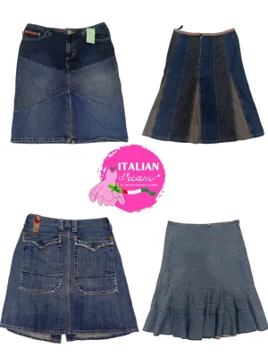 Y2K Midi Length Unique Denim Skirts