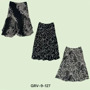 Y2K Poly Skirt – Effortlessly Stylish in Black & White(9-127)