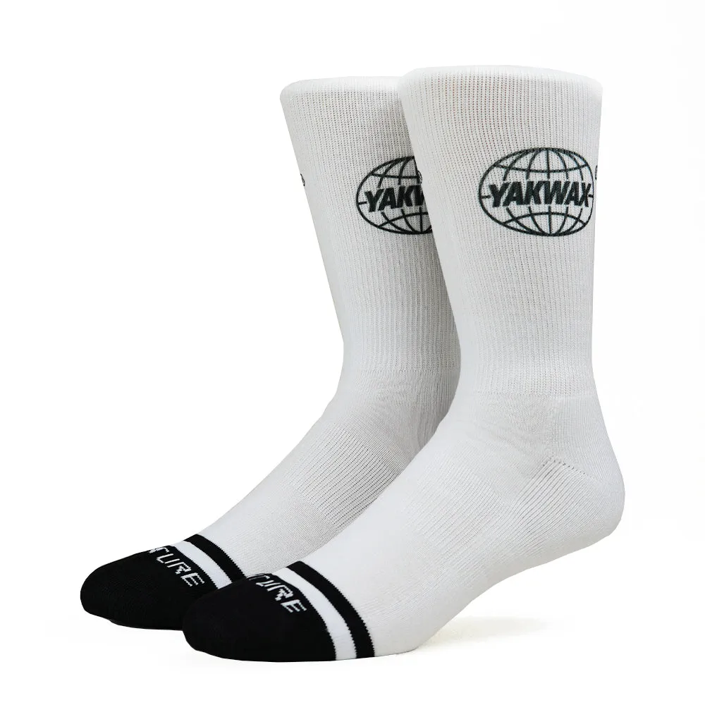 Yakwax Global Logo Socks - White