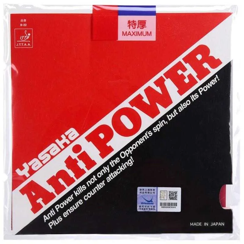 Yasaka Anti Power Anti Spin Table Tennis Rubber