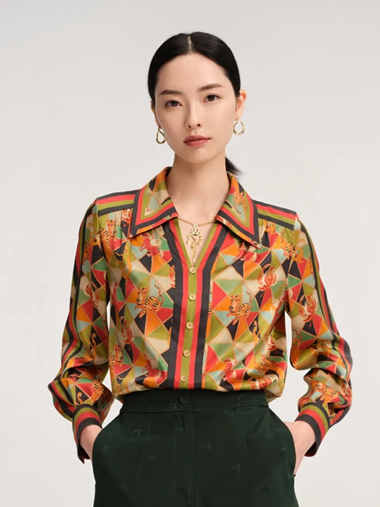 YAYING Animal&Geometric Printed Blouse