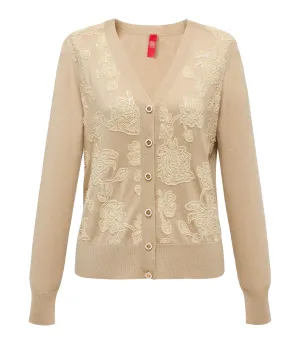 YAYING Heavy Embroidery Knitted Cardigan