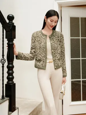 YAYING Knit Braided Embroidery Jacket EPJAB9119AG