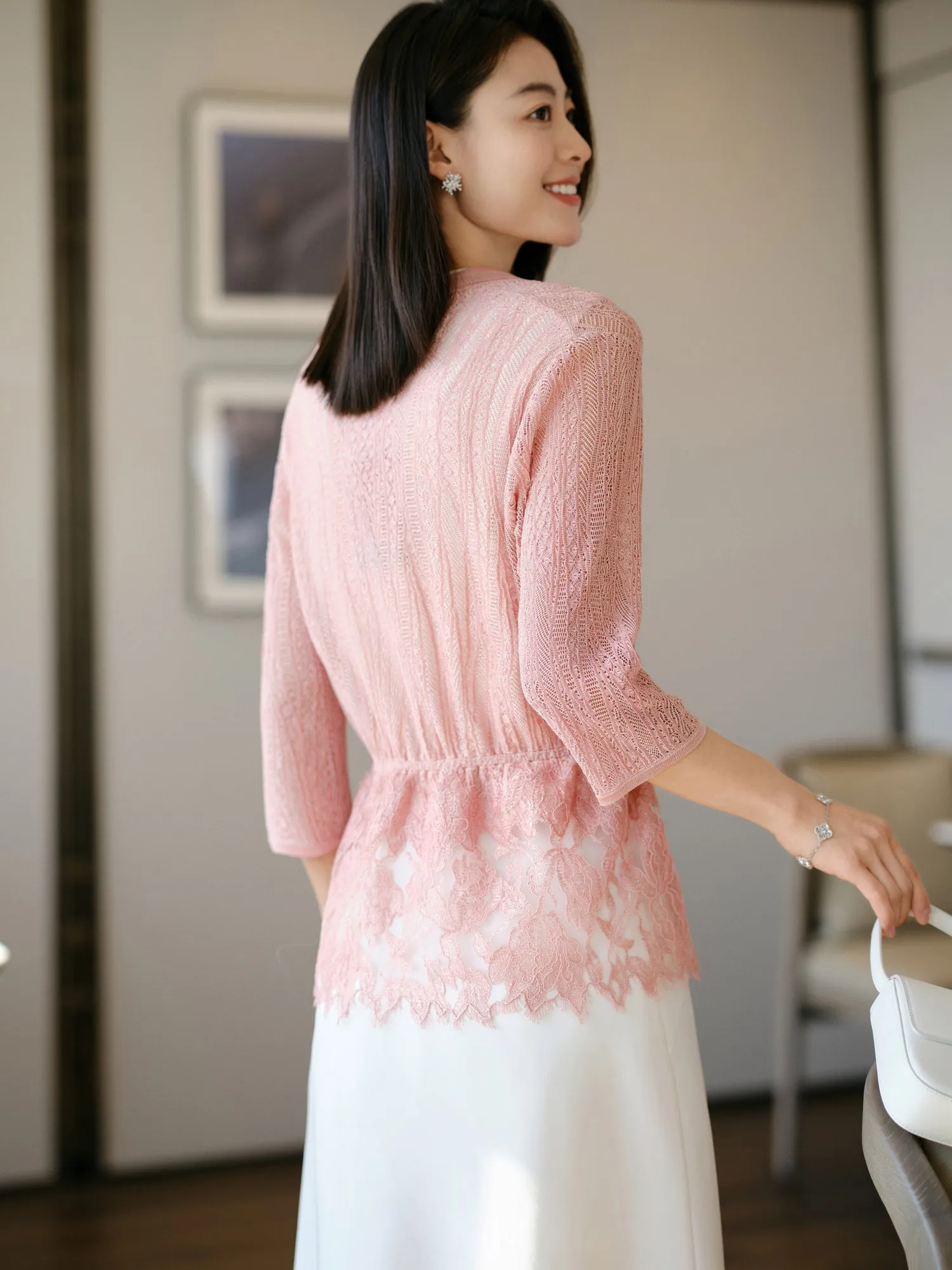 YAYING V-neck Jacquard Knitwear