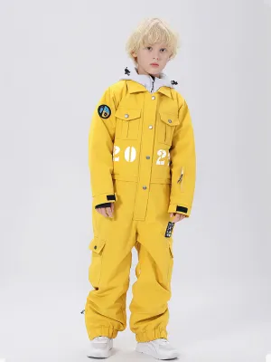 Yeefine Breathable Contrast Hooded Boy One Piece Snowsuits