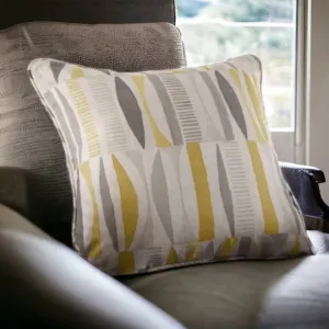 Yellow & White Geometric Print Cushion 45cm