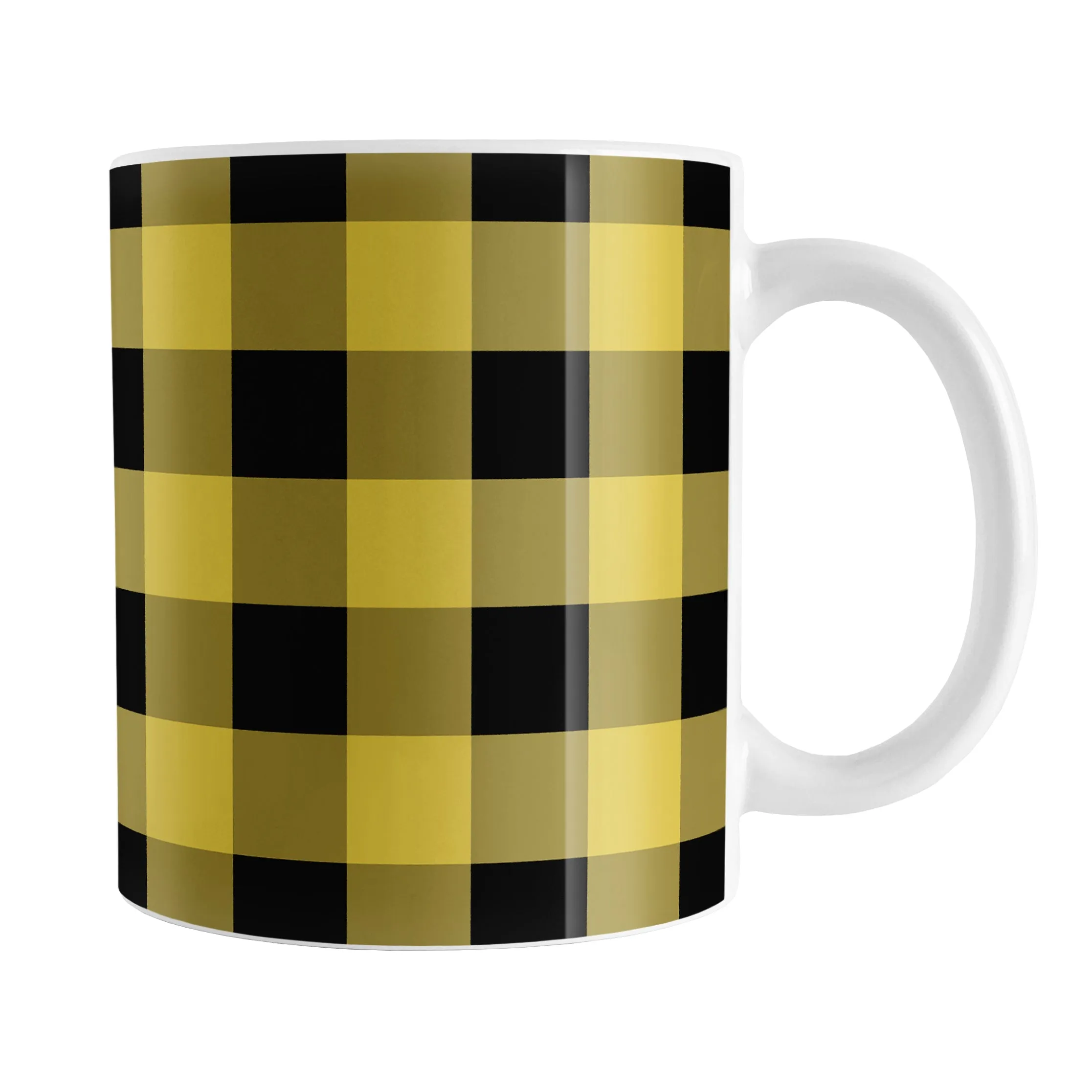 Yellow and Black Buffalo Plaid Mug