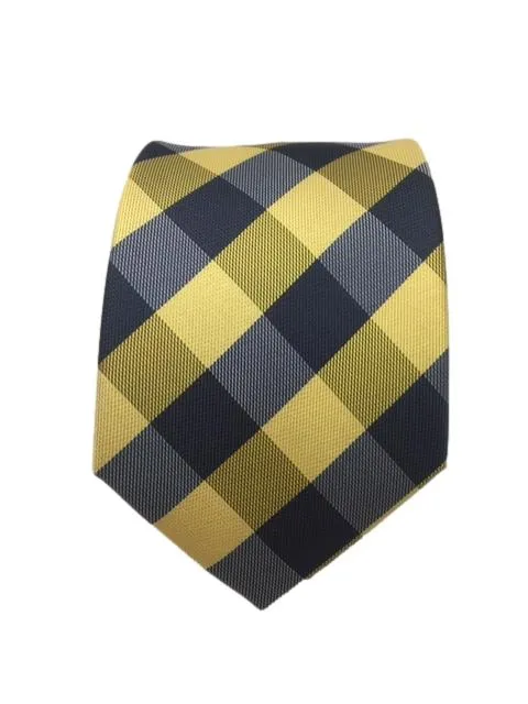 Yellow and Blue Checkered Tie