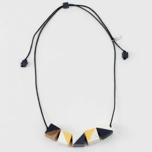 Yellow and Blue Cube Mabel Necklace