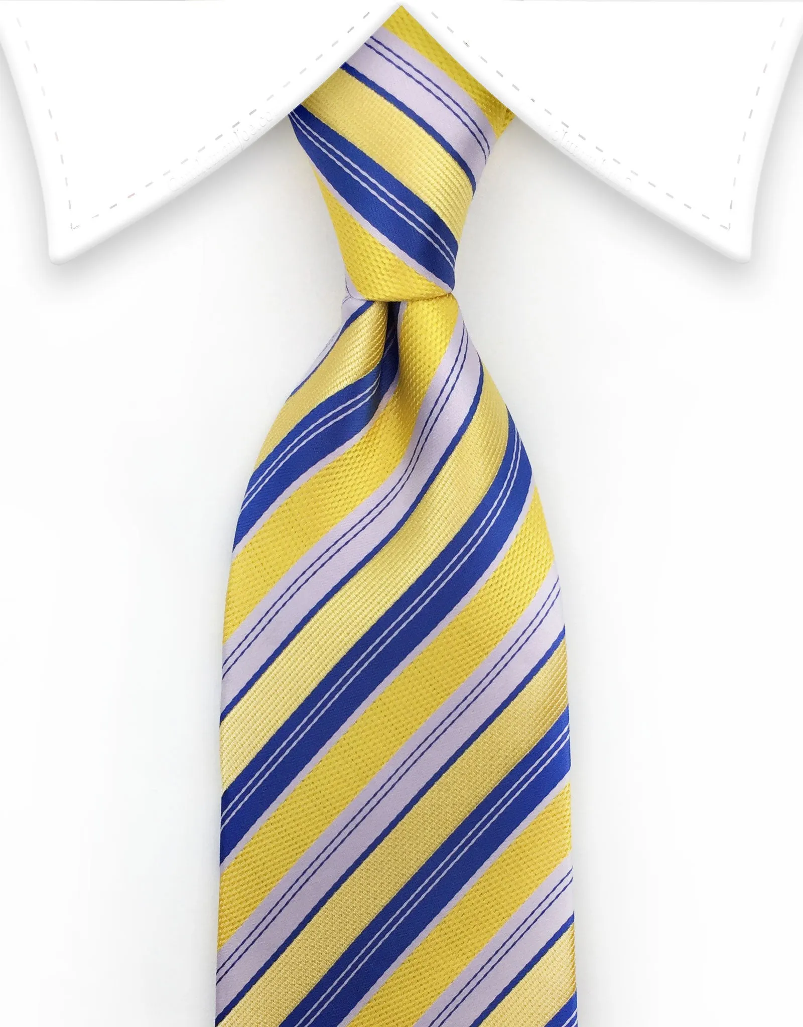 Yellow and Blue Striped Necktie