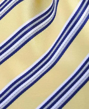 Yellow and Blue Striped Pocket Square