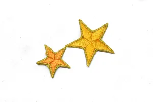 Yellow and Gold Embroidered Star Applique-Iron-on Star Patch 1.75"- 1 Piece