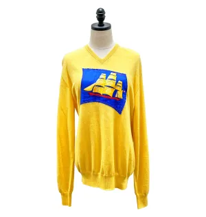 Yellow Cashmere V-Neck Sweater