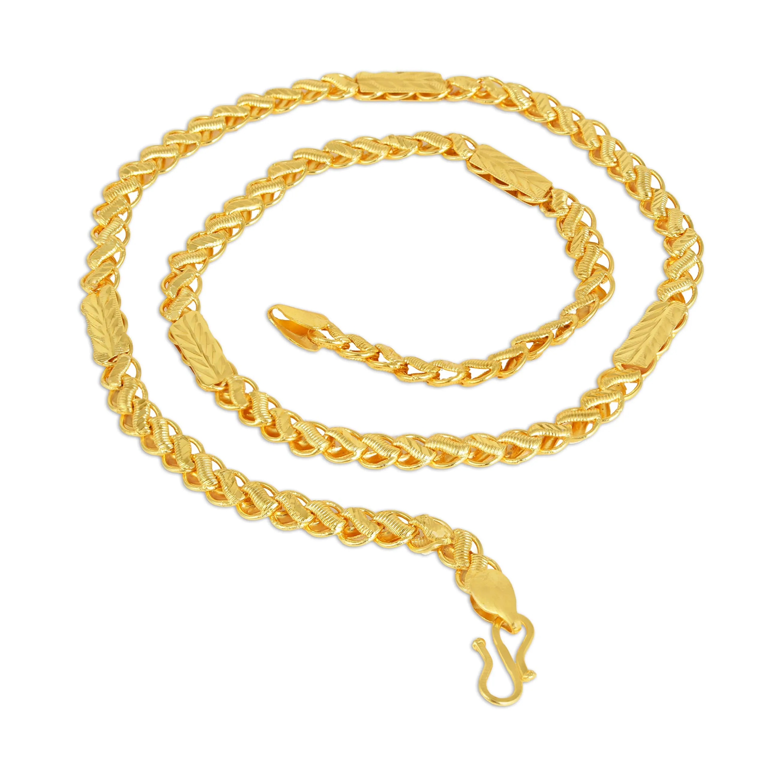 Yellow Chimes 24 Inch Gold-Plated Stylish & Trendy Latest Fashion Designer Golden Neck Chains for Men & Boys