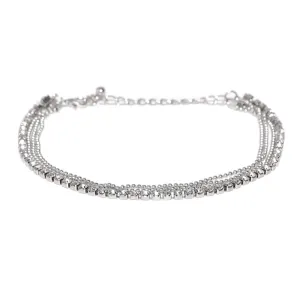 Yellow Chimes Anklets for Women Fashion Crystal Anklets Silver Plated Chain Crystal Anklet for Girls and Women.