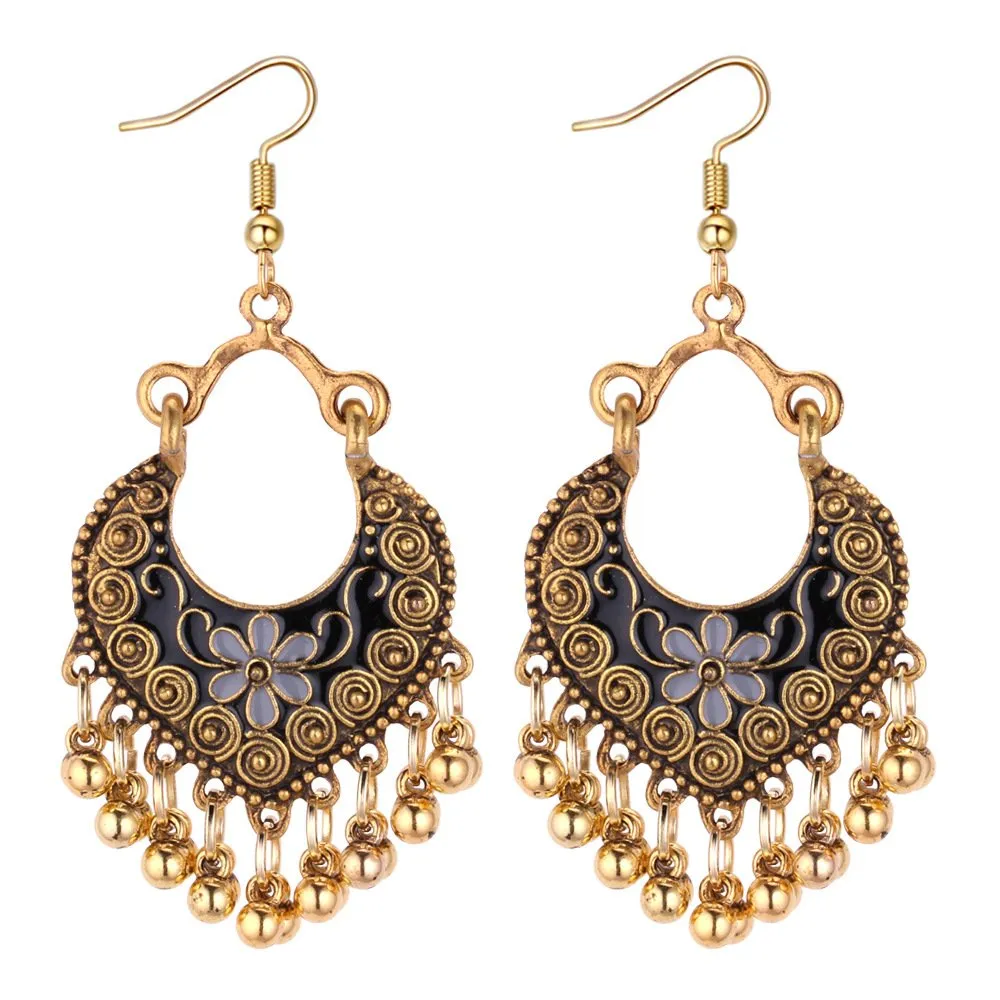 Yellow Chimes Antique Looks Afghani Tribal Fusion Chandbali Earrings for Women & Girls…