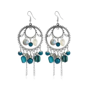 Yellow Chimes Blue Vintage Dangle Earring for Women & Girls